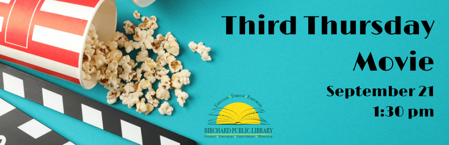 Third Thursday Movie Club, September 21 at 1:30 pm